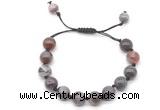 CGB8719 8mm,10mm round Botswana agate adjustable macrame bracelets