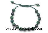 CGB8734 8mm,10mm round green tiger eye adjustable macrame bracelets