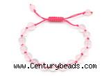 CGB8742 8mm,10mm round grade A rose quartz adjustable macrame bracelets