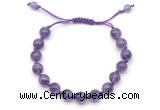 CGB8748 8mm,10mm round amethyst adjustable macrame bracelets