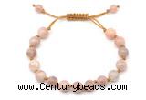 CGB8752 8mm,10mm round sunstone adjustable macrame bracelets