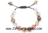 CGB8761 8mm,10mm round cherry quartz adjustable macrame bracelets