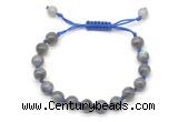 CGB8776 8mm,10mm round grade A labradorite adjustable macrame bracelets