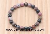 CGB8876 8mm, 10mm rhodonite, drum & rondelle hematite beaded bracelets