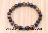 CGB8888 8mm, 10mm colorful tiger eye, drum & rondelle hematite beaded bracelets