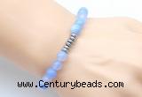 CGB8951 8mm, 10mm blue agate & rondelle hematite beaded bracelets