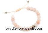 CGB9024 8mm, 10mm pink aventurine & drum hematite adjustable bracelets