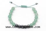 CGB9063 8mm, 10mm green aventurine & drum hematite adjustable bracelets