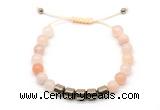 CGB9064 8mm, 10mm pink aventurine & drum hematite adjustable bracelets