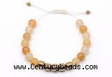 CGB9065 8mm, 10mm yellow aventurine & drum hematite adjustable bracelets