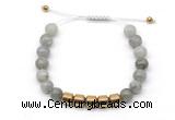 CGB9079 8mm, 10mm labradorite & drum hematite adjustable bracelets