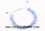 CGB9101 8mm, 10mm blue agate & rondelle hematite adjustable bracelets