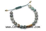 CGB9117 8mm, 10mm African turquoise & rondelle hematite adjustable bracelets