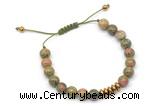 CGB9127 8mm, 10mm unakite & rondelle hematite adjustable bracelets