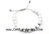 CGB9130 8mm, 10mm white howlite & rondelle hematite adjustable bracelets