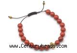 CGB9147 8mm, 10mm red jasper & cross hematite adjustable bracelets