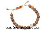 CGB9149 8mm, 10mm elephant skin jasper & cross hematite adjustable bracelets