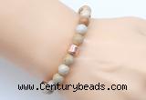 CGB9239 8mm, 10mm fossil coral & drum hematite power beads bracelets