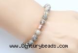 CGB9240 8mm, 10mm feldspar & drum hematite power beads bracelets