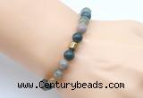 CGB9265 8mm, 10mm Indian agate & drum hematite power beads bracelets