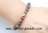 CGB9319 8mm, 10mm matte unakite & drum hematite power beads bracelets