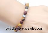 CGB9321 8mm, 10mm matte mookaite & drum hematite power beads bracelets