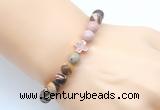 CGB9364 8mm, 10mm Australian zebra jasper & cross hematite power beads bracelets