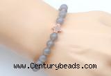 CGB9376 8mm, 10mm grey agate & cross hematite power beads bracelets