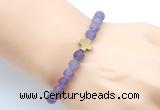 CGB9418 8mm, 10mm matte amethyst & cross hematite power beads bracelets