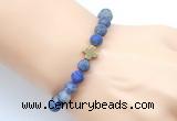 CGB9440 8mm, 10mm matte lapis lazuli & cross hematite power beads bracelets