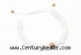 CGB9460 8mm, 10mm white jade & drum hematite adjustable bracelets