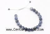CGB9466 8mm, 10mm blue spot stone & drum hematite adjustable bracelets