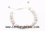 CGB9488 8mm, 10mm white crazy lace agate & cross hematite adjustable bracelets