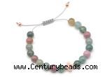 CGB9491 8mm, 10mm Indian agate & cross hematite adjustable bracelets