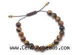 CGB9500 8mm, 10mm yellow tiger eye & rondelle hematite adjustable bracelets