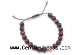 CGB9502 8mm, 10mm red tiger eye & cross hematite adjustable bracelets