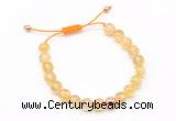 CGB9514 8mm, 10mm citrine & round hematite adjustable bracelets