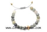 CGB9518 8mm, 10mm seaweed quartz & cross hematite adjustable bracelets