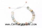 CGB9532 8mm, 10mm matte amazonite & cross hematite adjustable bracelets