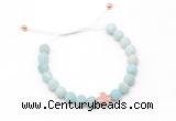 CGB9533 8mm, 10mm matte amazonite & cross hematite adjustable bracelets