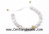 CGB9538 8mm, 10mm matte white crazy lace agate & cross hematite adjustable bracelets