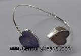 CGB959 15*15mm - 18*18mm heart druzy agate bangles wholesale