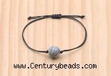 CGB9931 Fashion 12mm grey picture jasper adjustable bracelet jewelry