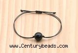 CGB9948 Fashion 12mm black obsidian adjustable bracelet jewelry