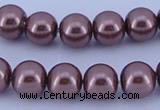 CGL128 5PCS 16 inches 16mm round dyed glass pearl beads wholesale