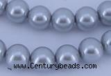 CGL162 10PCS 16 inches 4mm round dyed glass pearl beads wholesale