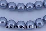 CGL185 5PCS 16 inches 10mm round dyed glass pearl beads wholesale