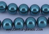 CGL248 5PCS 16 inches 16mm round dyed glass pearl beads wholesale