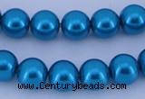 CGL255 5PCS 16 inches 10mm round dyed glass pearl beads wholesale