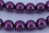 CGL336 5PCS 16 inches 12mm round dyed glass pearl beads wholesale